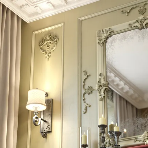 C-031 horizontal composition of overlays with acanthus scrolls baroque style